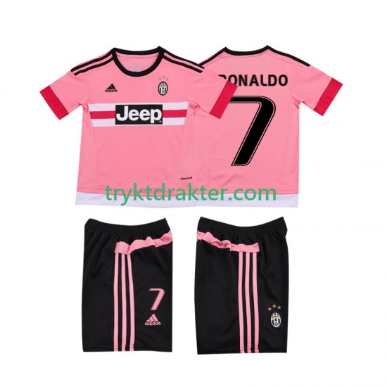 3-13 år Barn Juventus drakt Cristiano RONALDO 7 2015 2016 Retro Borte Korte Ermer