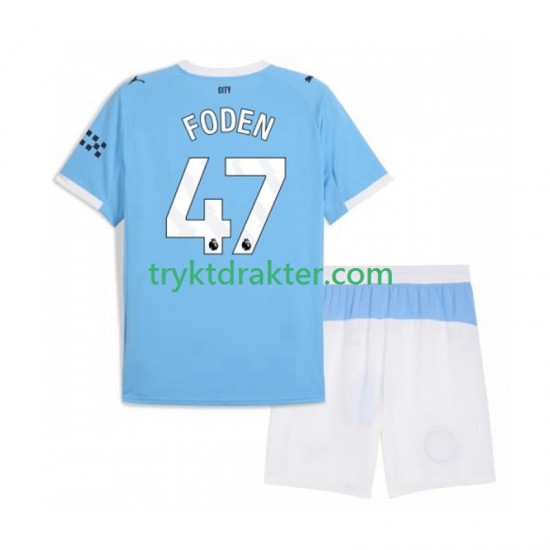 3-13 år Barn Manchester City drakt Phil Foden 47 Hjemme 2025-2026 Korte Ermer
