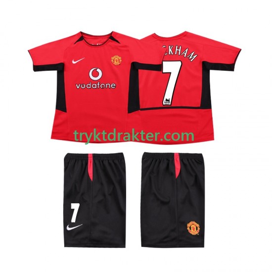 3-13 år Barn Manchester Utd drakt BECKHAM 7 2002 Retro Hjemme 2004 Korte Ermer