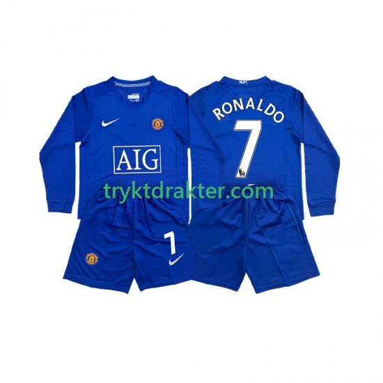 3-13 år Barn Manchester Utd drakt Cristiano Ronaldo 7 Retro Borte 2008 Langermet