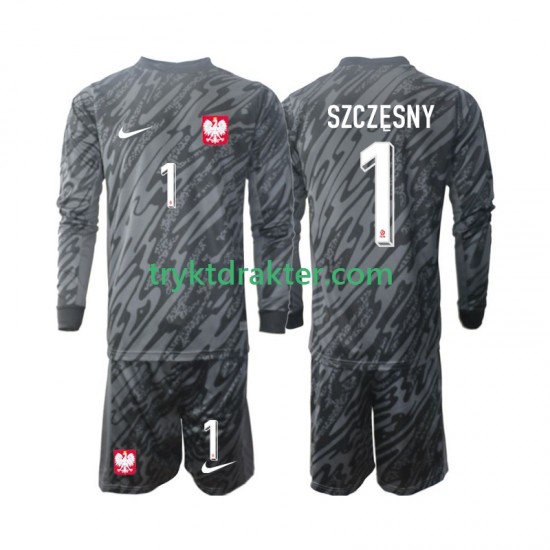 3-13 år Barn Keeper Polen drakt Szczesny 1 Borte 2024 Langermet