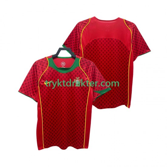 Herre Portugal drakt Retro Hjemme 2004 Korte Ermer