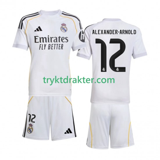3-13 år Barn Real Madrid drakt Alexander-Arnold 12 Hjemme 2025-2026 Korte Ermer