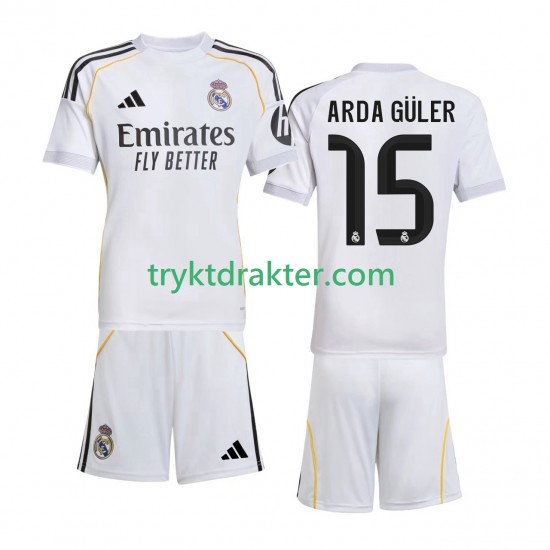 3-13 år Barn Real Madrid drakt Arda Guler 15 Hjemme 2025-2026 Korte Ermer