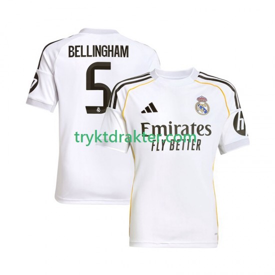 Herre Real Madrid drakt Jude Bellingham 5 Hjemme 2025-2026 Korte Ermer