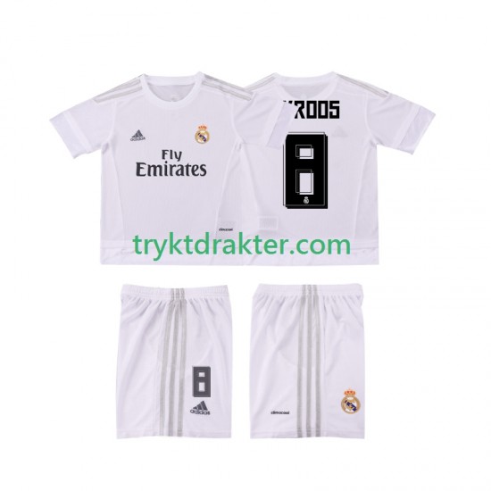 3-13 år Barn Real Madrid drakt KROOS 8 2015 2016 Retro Hjemme Korte Ermer