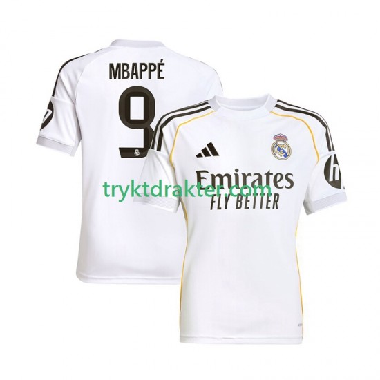 Herre Real Madrid drakt Mbappé Kylian 9 Hjemme 2025-2026 Korte Ermer