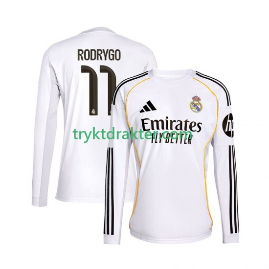 Herre Real Madrid drakt Rodrygo 11 Hjemme 2025-2026 Langermet