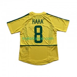 Herre Brasil drakt KAKA 8 2002 Retro Hjemme Korte Ermer