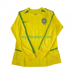Herre Brasil drakt 2002 Retro Hjemme Langermet