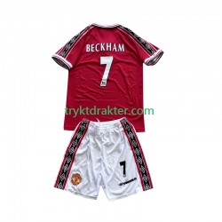 3-13 år Barn Manchester Utd drakt Beckham 7 Retro Hjemme 1998-1999 Korte Ermer