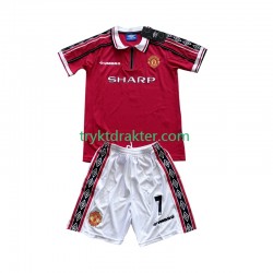 3-13 år Barn Manchester Utd drakt Beckham 7 Retro Hjemme 1998-1999 Korte Ermer