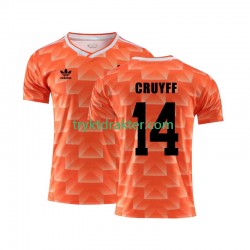 Herre Nederland drakt Cruyff 14 1988 Retro Hjemme Korte Ermer