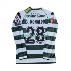 Herre Sporting CP drakt Cristiano Ronaldo 28 2001 2003 Retro Hjemme Langermet