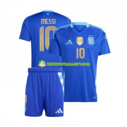 3-13 år Barn Argentina drakt Lionel Messi 10 Copa America Borte 2024 Blå Korte Ermer 3-13 år Barn Argentina drakt Lionel Messi 10 Copa America Borte 2024 Blå Korte Ermer