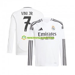 Herre Real Madrid drakt Vinicius Junior 7 Hjemme 2024-2025 Hvit Langermet Herre Real Madrid drakt Vinicius Junior 7 Hjemme 2024-2025 Hvit Langermet