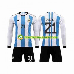 3-13 år Barn Argentina drakt 3 Stars Paulo Dybala 21 Hjemme VM 2022 Langermet 3-13 år Barn Argentina drakt 3 Stars Paulo Dybala 21 Hjemme VM 2022 Langermet