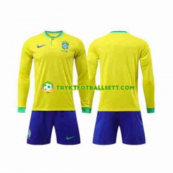 3-13 år Barn Brasil drakt Hjemme VM 2022 Langermet 3-13 år Barn Brasil drakt Hjemme VM 2022 Langermet