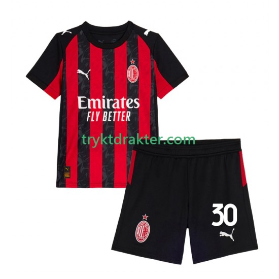 3-13 år Barn AC Milan drakt Ardon Jashari 30 Hjemme 2025-2026 Korte Ermer