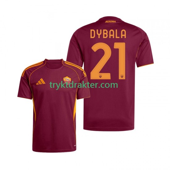 Herre AS Roma drakt Dybala 21 Hjemme 2025-2026 Korte Ermer