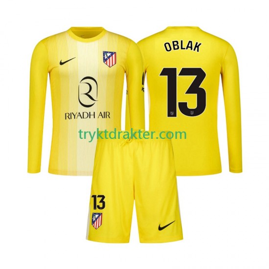 3-13 år Barn Keeper Atlético Madrid drakt Jan Oblak 13 Hjemme 2025-2026 Langermet