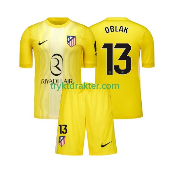 3-13 år Barn Keeper Atlético Madrid drakt Jan Oblak 13 Hjemme 2025-2026 Korte Ermer