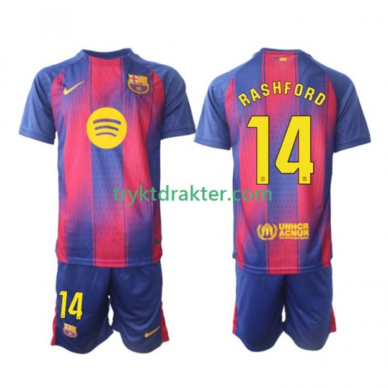 3-13 år Barn FC Barcelona drakt Marcus Rashford 14 Hjemme 2025-2026 Korte Ermer