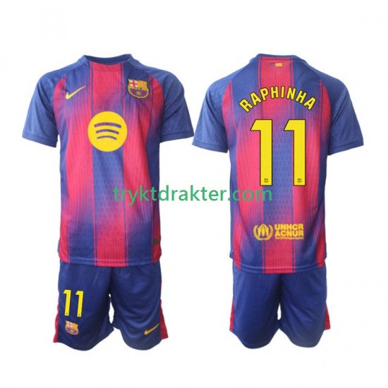 3-13 år Barn FC Barcelona drakt Raphinha 11 Hjemme 2025-2026 Korte Ermer