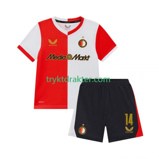 3-13 år Barn Feyenoord Rotterdam drakt Sem Steijn 14 Hjemme 2025-2026 Korte Ermer