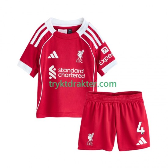 3-13 år Barn Liverpool drakt Virgil van Dijk 4 Hjemme 2025-2026 Korte Ermer