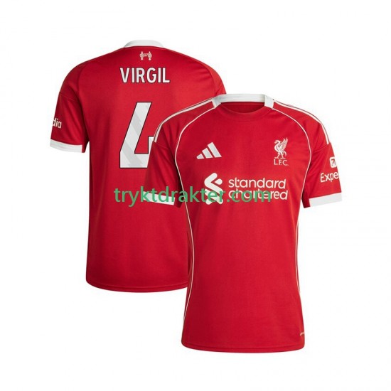 Herre Liverpool drakt Virgil van Dijk 4 Hjemme 2025-2026 Korte Ermer