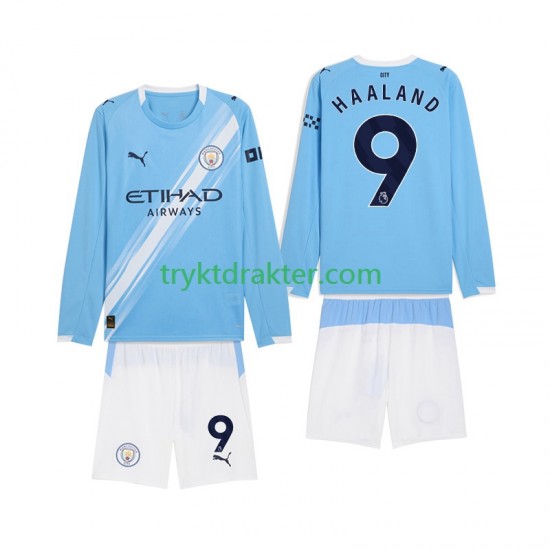 3-13 år Barn Manchester City drakt Erling Haaland 9 Hjemme 2025-2026 Langermet