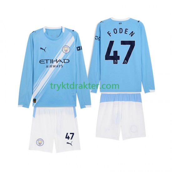 3-13 år Barn Manchester City drakt Phil Foden 47 Hjemme 2025-2026 Langermet