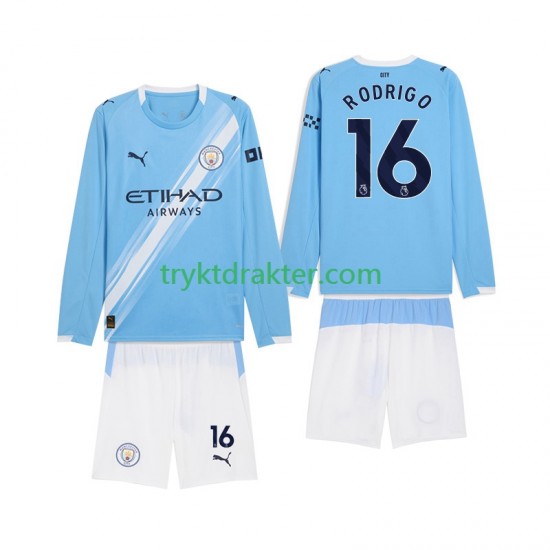 3-13 år Barn Manchester City drakt Rodrigo Hernandez 16 Hjemme 2025-2026 Langermet