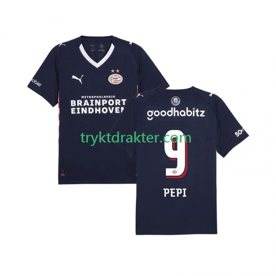 Herre PSV Eindhoven drakt Ricardo Pepi 9 Borte 2025-2026 Korte Ermer