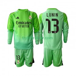 3-13 år Barn Keeper Real Madrid drakt Andriy Lunin 13 Borte 2025-2026 Langermet