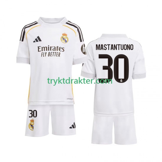 3-13 år Barn Real Madrid drakt Mastantuono 30 Hjemme 2025-2026 Korte Ermer
