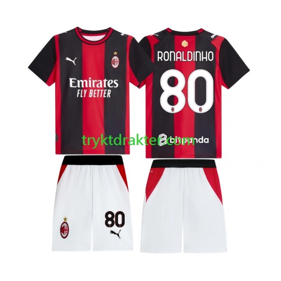 3-13 år Barn AC Milan drakt Ronaldinho 80 Hjemme 2026-2027 Korte Ermer