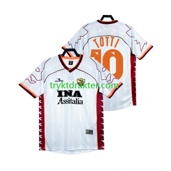 Herre AS Roma drakt Totti 10 2000 Retro Borte 1999 Korte Ermer
