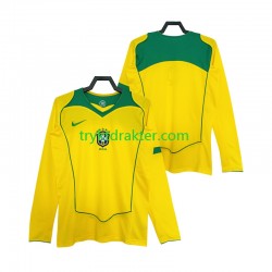 Herre Brasil drakt Retro Hjemme 2004 Langermet