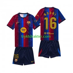 3-13 år Barn FC Barcelona drakt Rodri 16 Hjemme 2026-2027 Korte Ermer