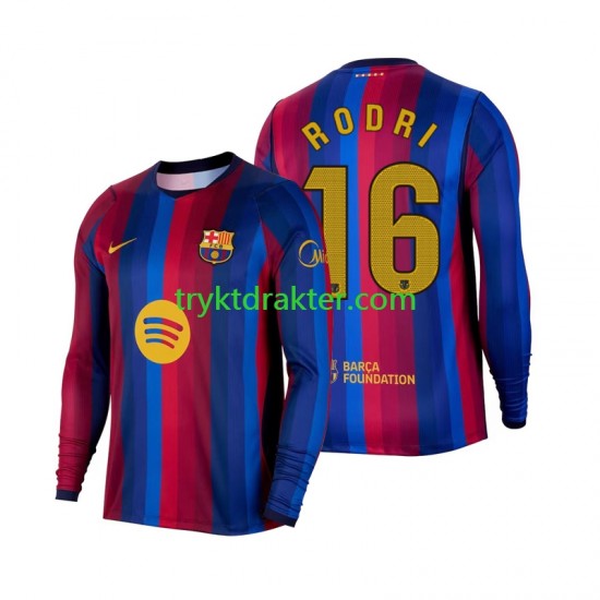 Herre FC Barcelona drakt Rodri 16 Hjemme 2026-2027 Langermet