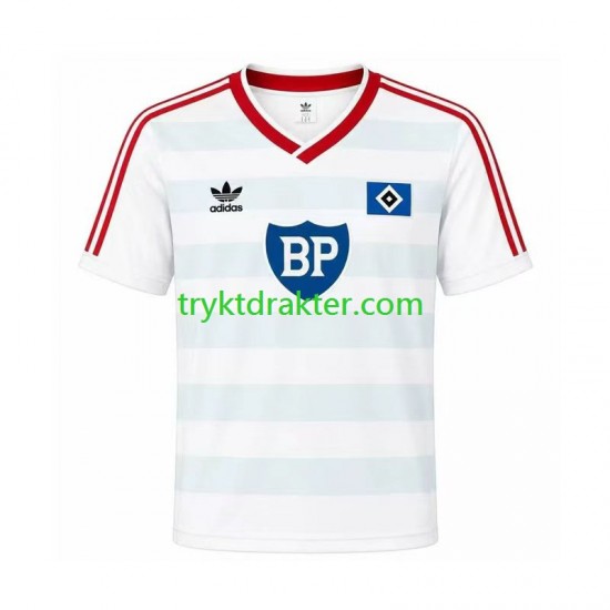 Herre Hamburger SV drakt 1986 Retro Borte Korte Ermer