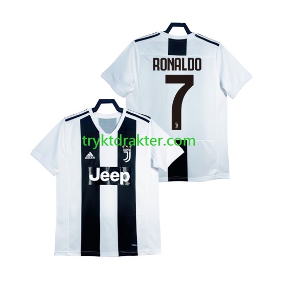 Herre Juventus drakt Cristiano Ronaldo 2018 2019 Retro Hjemme Korte Ermer