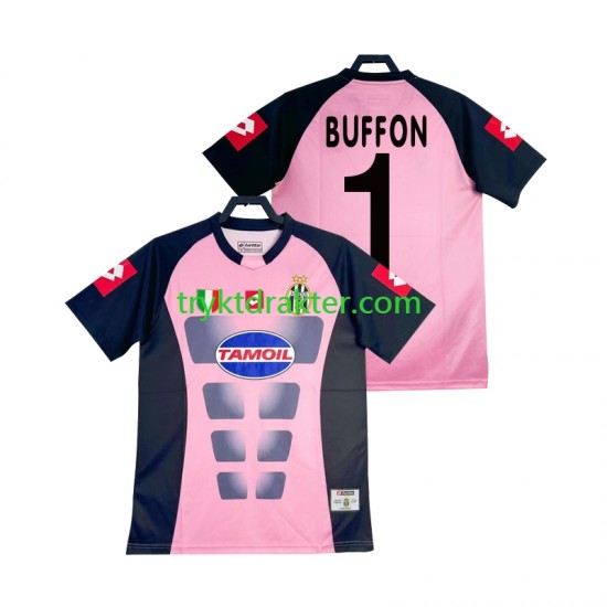 Herre Keeper Juventus drakt Buffon 1 Retro Borte 2002-2003 Korte Ermer