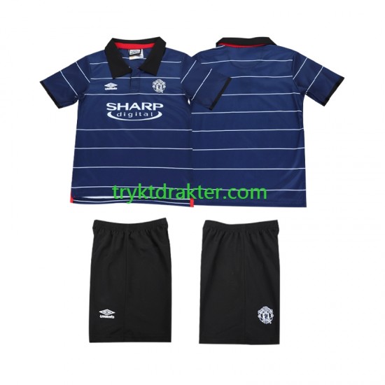 3-13 år Barn Manchester Utd drakt 2000 Retro Borte 1999 Korte Ermer