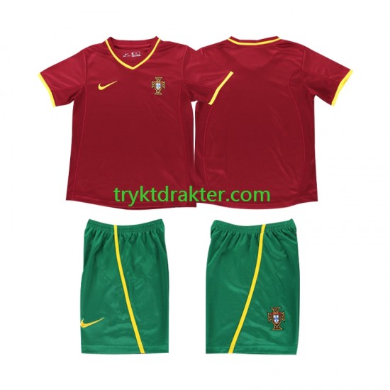 3-13 år Barn Portugal drakt 2002 Retro Hjemme Korte Ermer