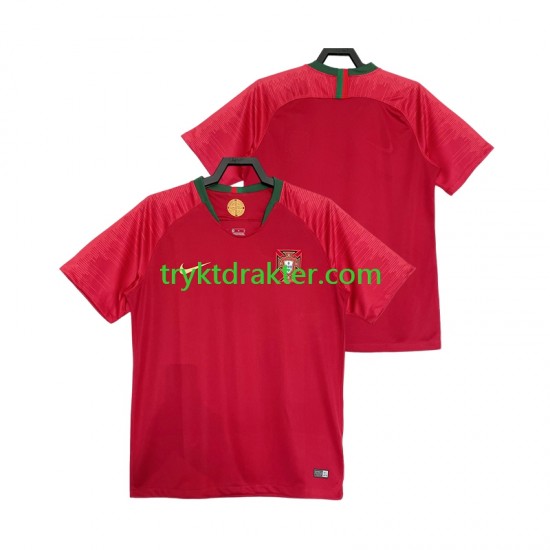 Herre Portugal drakt 2018 Retro Hjemme Korte Ermer