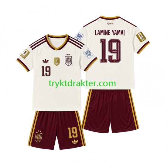 3-13 år Barn Spania drakt 2-star Lamine Yamal 19 Borte 2026-2027 Korte Ermer