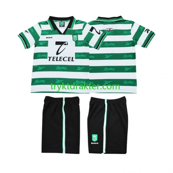 3-13 år Barn Sporting CP drakt 2000 Retro Hjemme 1999 Korte Ermer